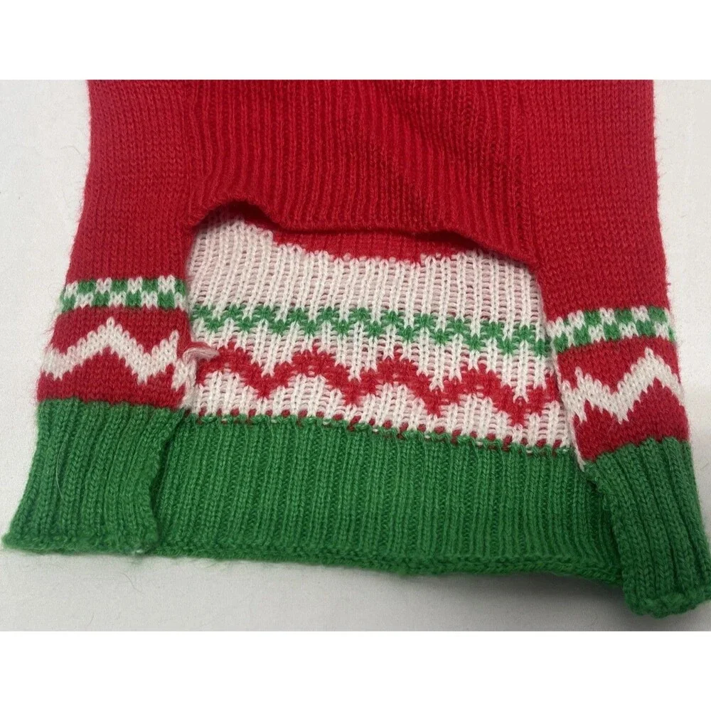 Simply Dog Santa Claus Dog Christmas Sweater Medium Holiday Red Green
